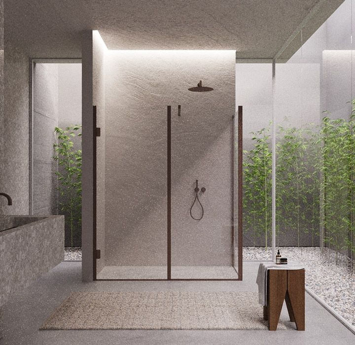 Iradas Calibe, cabina doccia di design in Acciaio Inox