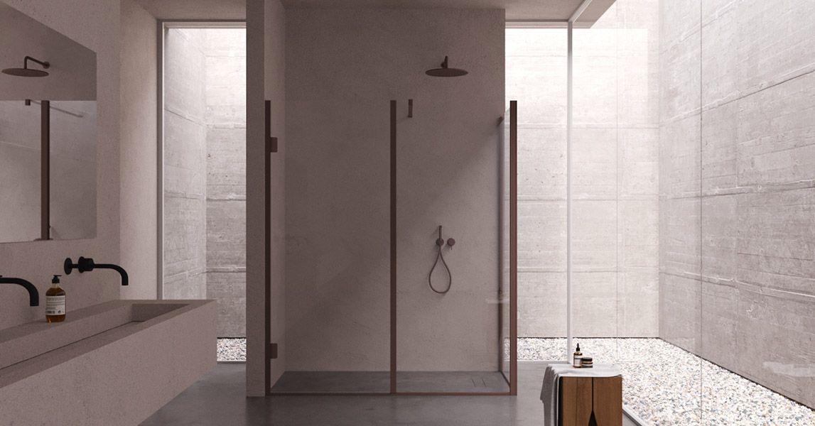 Box doccia ad angolo -  Iradas - Cabina doccia in Acciaio Inox
